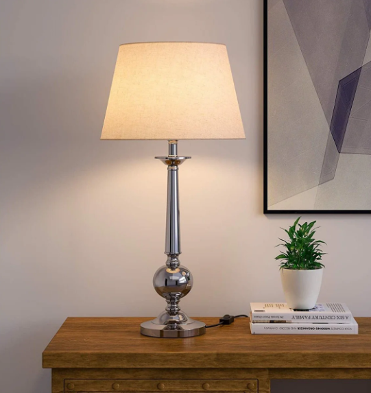Aluminium Nickel Silver Table Lamp