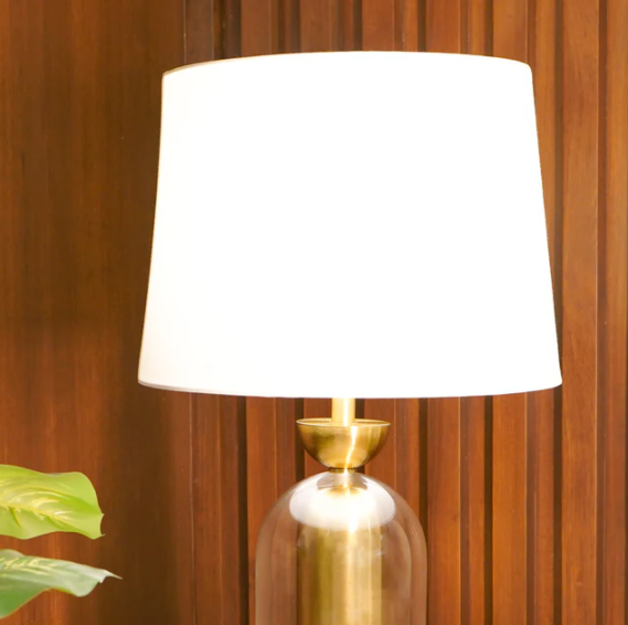 Double Layer Glass Table Lamp with Shade, Gold