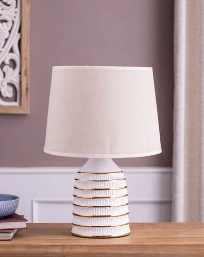 Shining Elegance Caramic Table Lamp - White