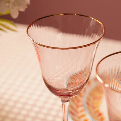 Set of 2 Pink Spiral Textured Champagne Flutes