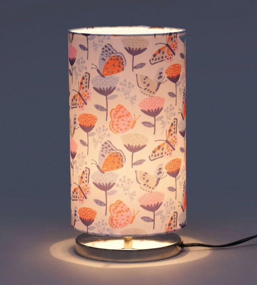Butterfly on Flower Round Lamp