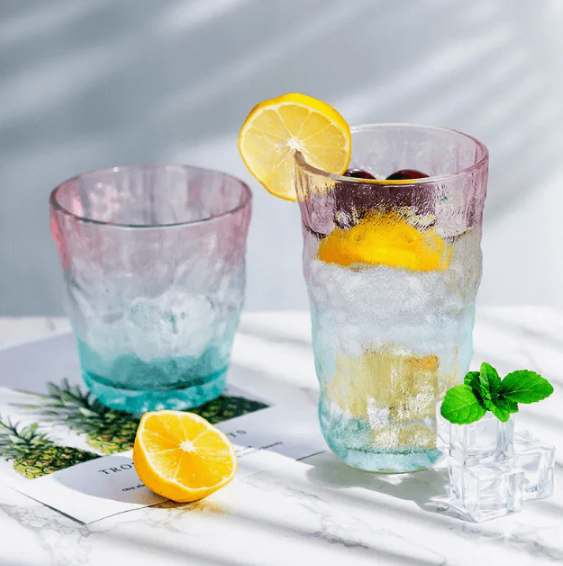 Glacier Pattern Colorful Glass for Drinkware - 305 ml