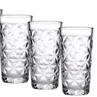GEOMETRIC TALL CRYSTAL GLASS-SET OF 6