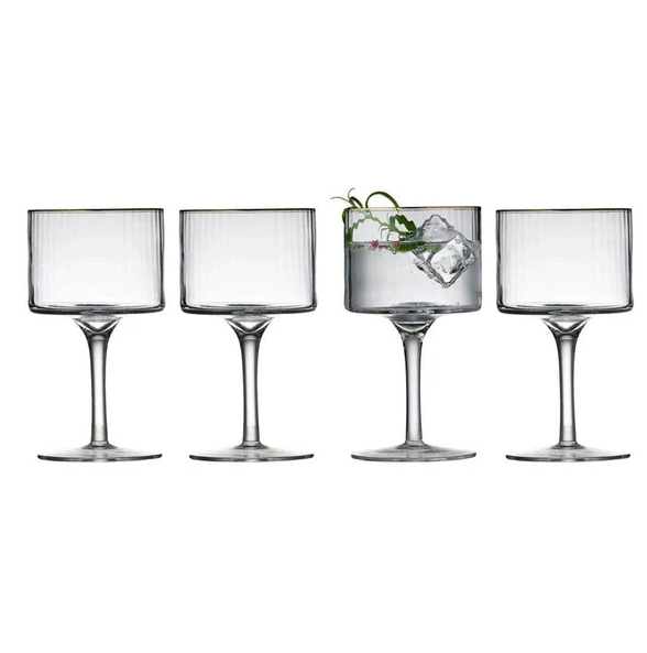 Palermo Gold Vintage Gin & Tonic Glasses 320ml, Set of 4