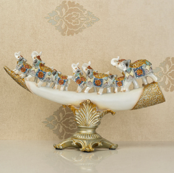 The Jaipur Royal Elephant Family Table Decoration Showpiece & Home Decoration Items