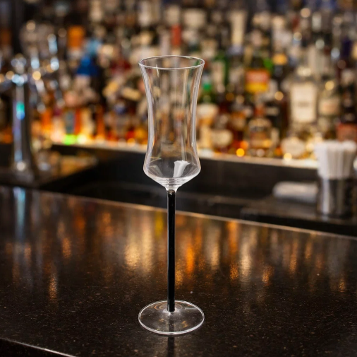 tall black stem champagne glass - set of 2