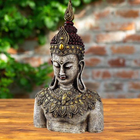 Rustic Bejeweled Divine Buddha Table Accent