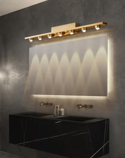 Golden Glow Mirror Wall Light - 7 Lights