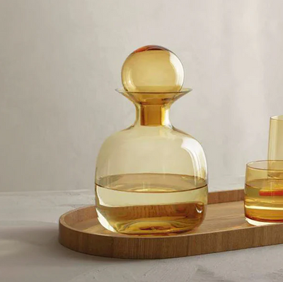 Sarabi Glass Water Carafe 750ml - Amber