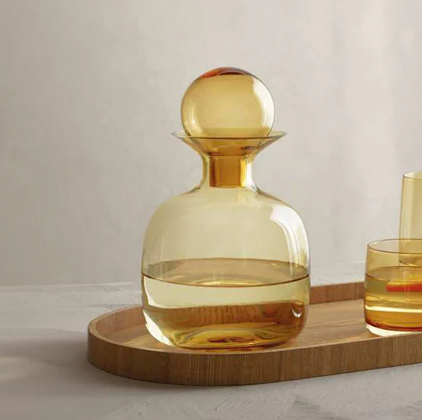 Sarabi Glass Water Carafe 750ml - Amber