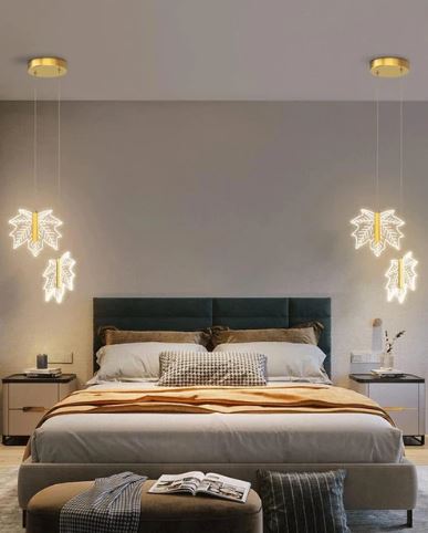 Double Head Maple Leaf LED Pendant Light