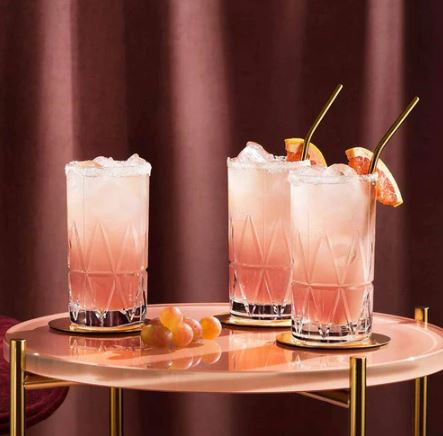 Streak Long Drink Glasses 370ml, Set of 6