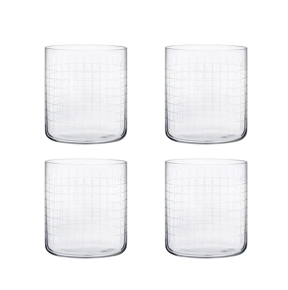 Finesse Grid Whiskey SOF Tumblers 300ml, Set of 4