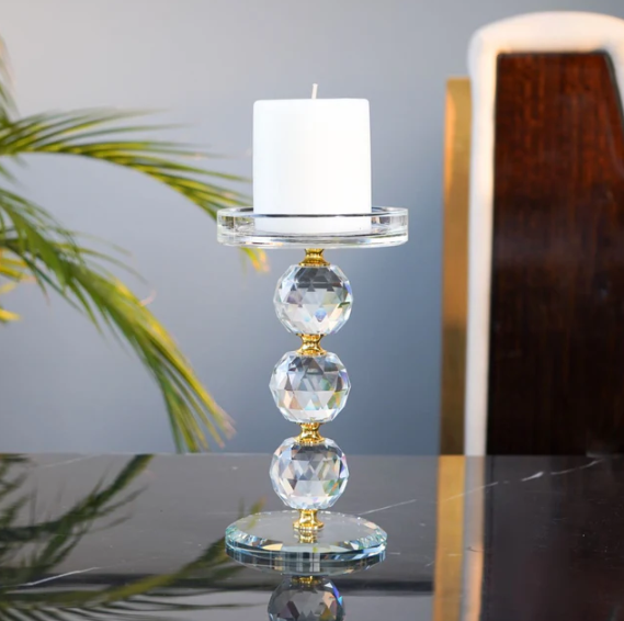 Crystal Candle Holder, Clear