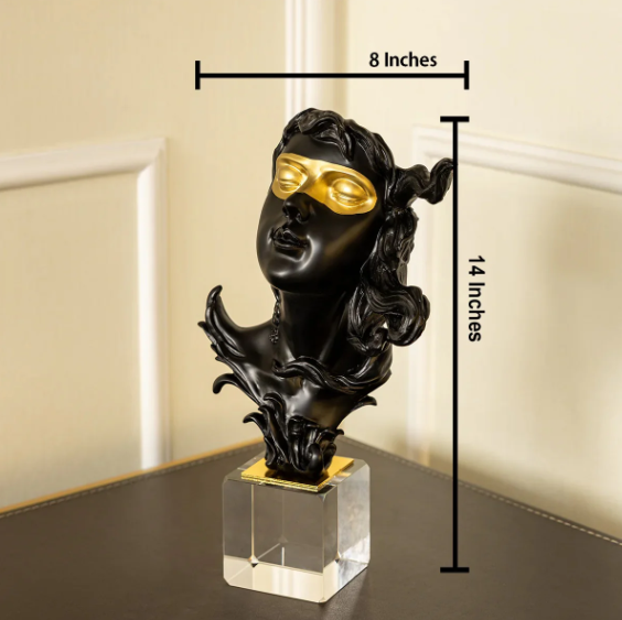 The Dreamer's Gaze Decorative Showpiece for Home Decor - Black