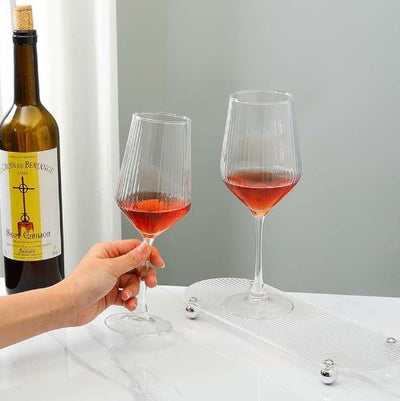 Sleek Stripe Wine Goblet - Set Of 6