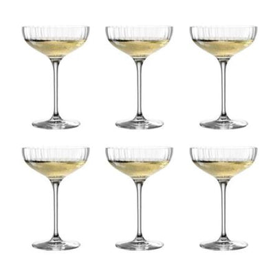 Champagne Bowl Glasses 260ml, Set of 6