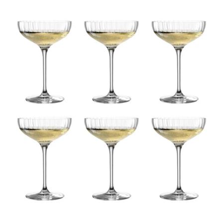 Champagne Bowl Glasses 260ml, Set of 6