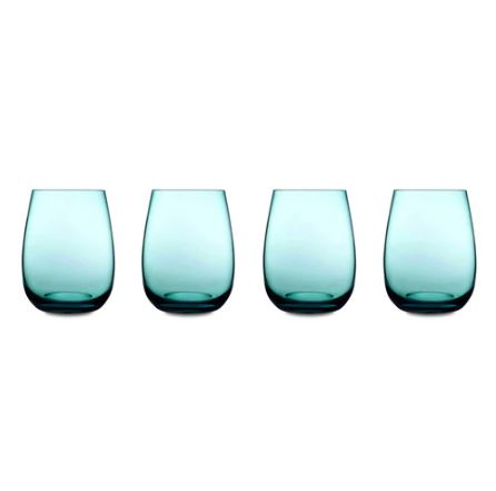 Colored U Tumblers 440ml, Set of 4 - Petroleum Green