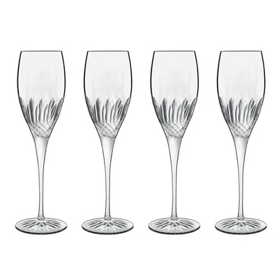 Diamante Champagne Glasses 220ml, Set of 4