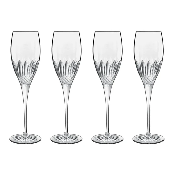 Diamante Champagne Glasses 220ml, Set of 4