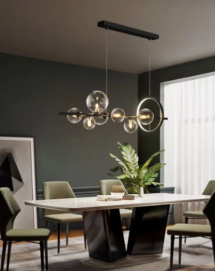 Clear Glass Glob Ring Chandelier