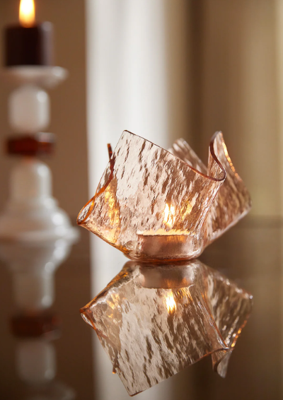 Crumpled votive - Peach