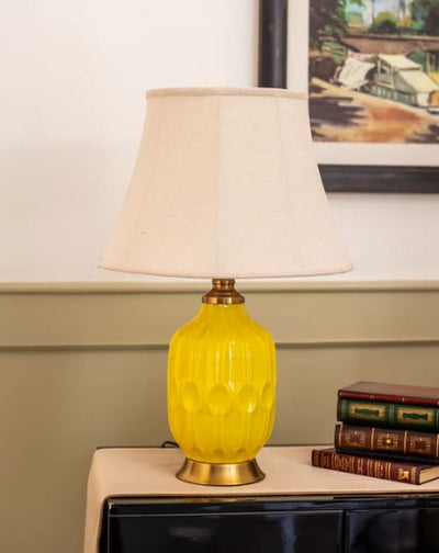 Honeycomb Yellow Ceramic Table Lamp