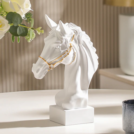 Horse Head Sculpture Medium - White