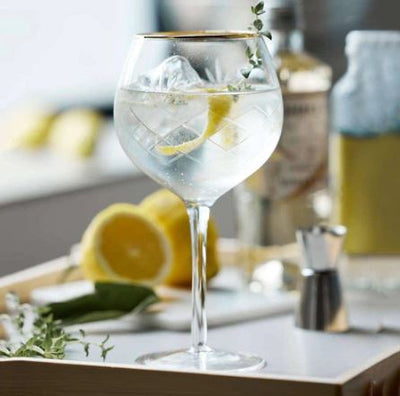 Milano Gold Gin & Tonic Glasses 600ml, Set of 2