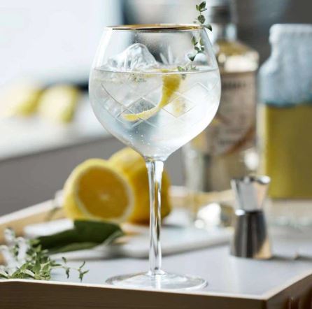 Milano Gold Gin & Tonic Glasses 600ml, Set of 2