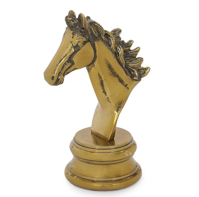 Gold Decorative Horse Head with Base