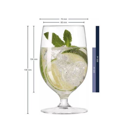 Ciao Water Glasses 300ml, Set of 6