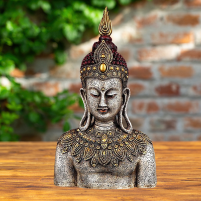 Rustic Bejeweled Divine Buddha Table Accent