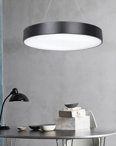 Round LED Drum Pendant Light