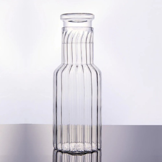 Fluted Glass Carafe With Lid