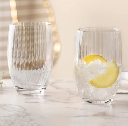 Long Drink Tumblers 460ml, Set of 6 - Grey