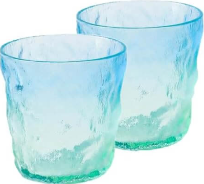 Blue-Green Gradient Glass Cup for Drinkware - 260 ml