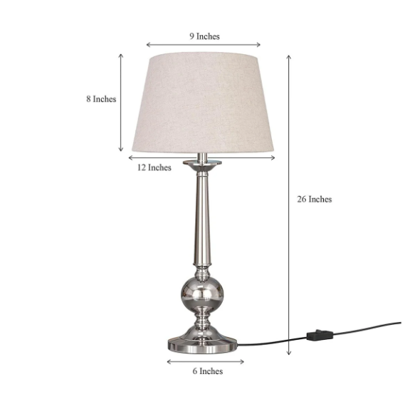 Aluminium Nickel Silver Table Lamp