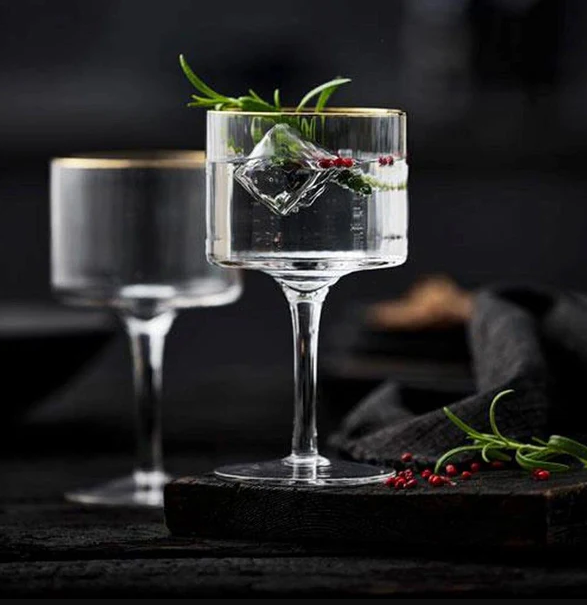 Palermo Gold Vintage Gin & Tonic Glasses 320ml, Set of 4