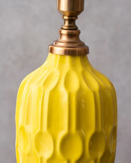 Honeycomb Yellow Ceramic Table Lamp