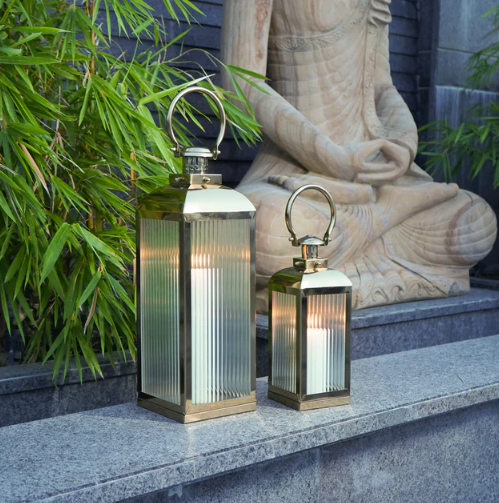 Small Stainless Steel Lantern, Gold