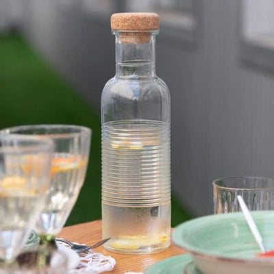 Hoop Glass Bottle with Cork Lid 1000ml