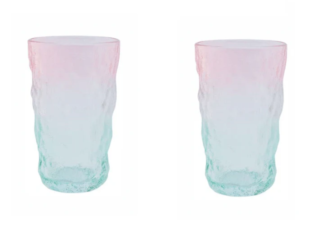 Glacier Pattern Colorful Glass for Drinkware - 305 ml