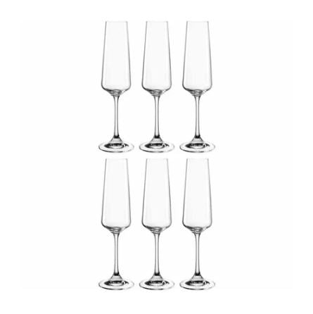 Champagne Flutes 220ml, Set of 6