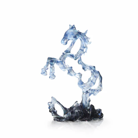 Rearing Hollow Horse Sculpture - Smoke Blue