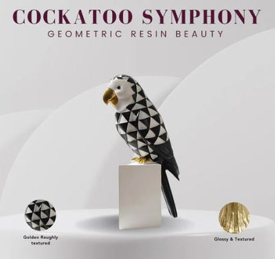 Cockatoo Symphony: Geometric Resin Beauty