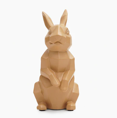 Taupe Polyresin Rabbit Figurine