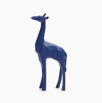 Blue Polyresin Giraffe Figurine - Small