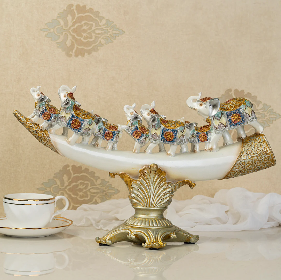 The Jaipur Royal Elephant Family Table Decoration Showpiece & Home Decoration Items